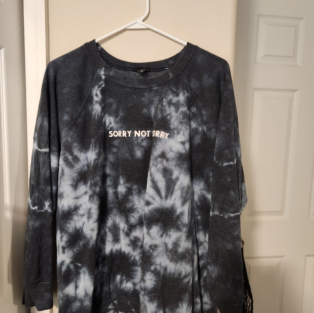 Tie-Dye Sweatshirt with Graphic Text